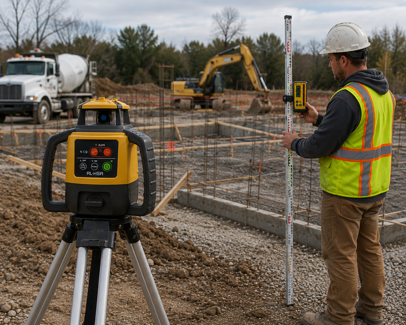 Topcon RL-H5A Laser Level with LS-100D Digital mm Receiver + Tripod and Staff - Image 3