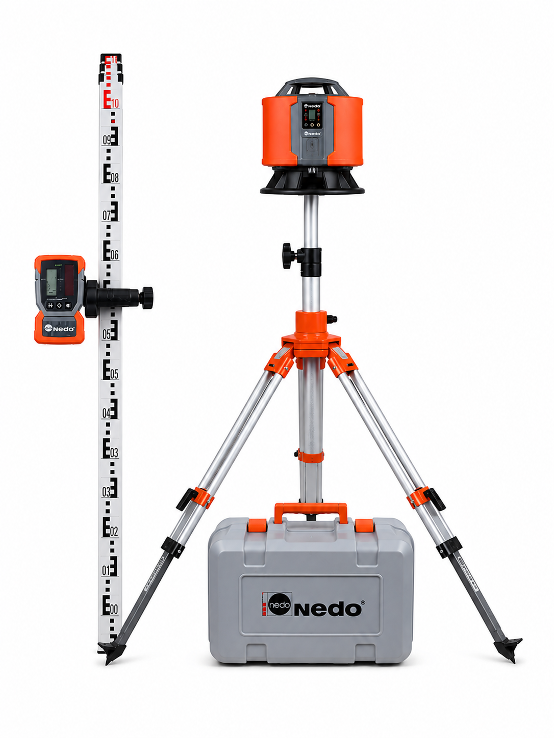 Universal Squaring Laser complete LINUS 1 HV with Digital receiver + Elevating Tripod and Staff